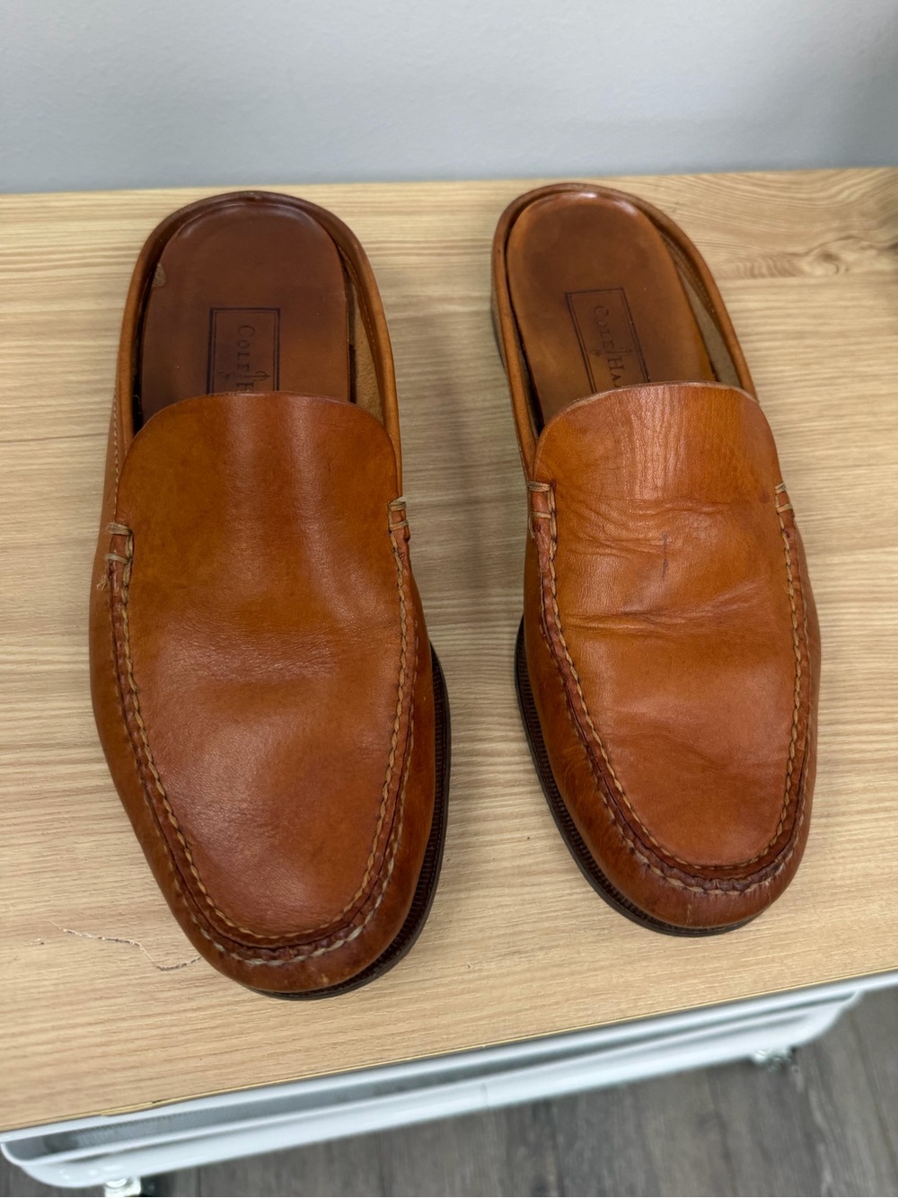 Cole Haan Women's Leather Slip-On Loafers - Cognac Tan Sz 8B - Picture 2 of 9